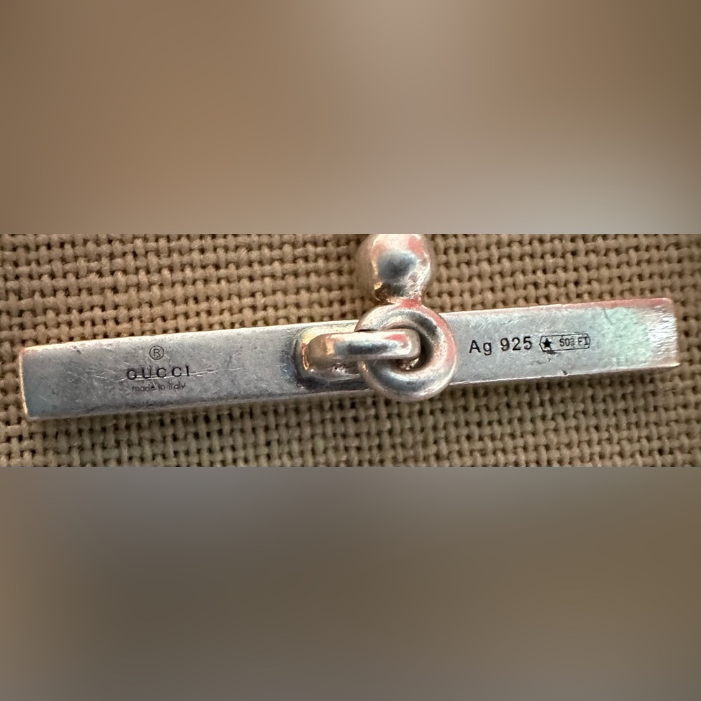 SOLD Gucci Sterling Silver Interlocking G Pendant Necklace - Picture 3 of 4